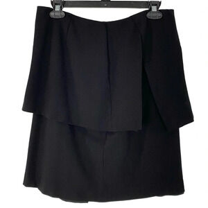 Worth Peplum Skirt Womens 6 Small Black Layered Knit Shirt Professional Workwear